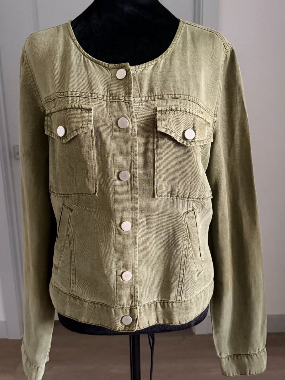 Sanctuary Anthropology Olive Green Snap Utility Jacket Womens Size M Gorpcore